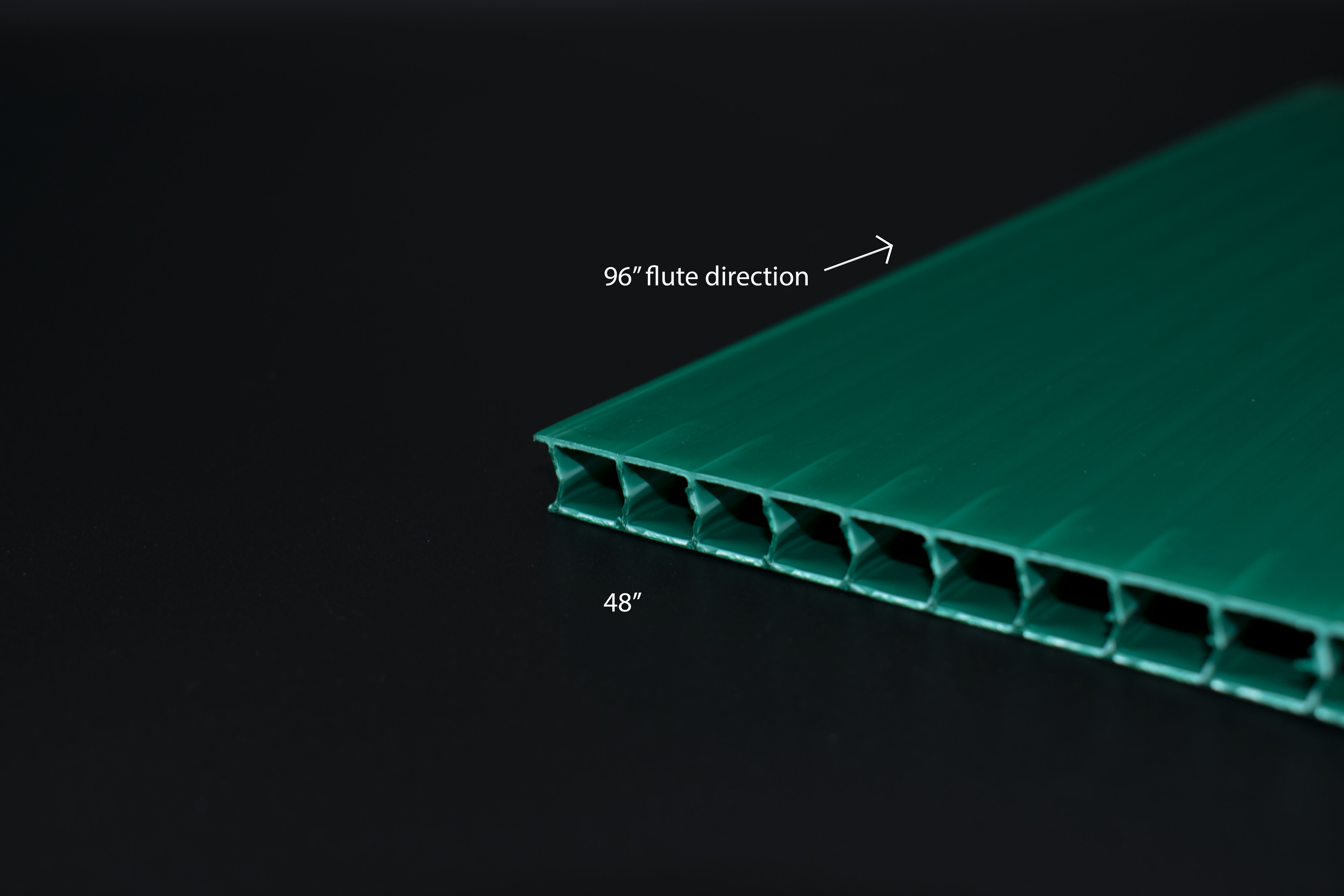 4mm 4x8FT DARK GREEN CORRUGATED POLYPRO - Fluted Polypro (Cor-X)